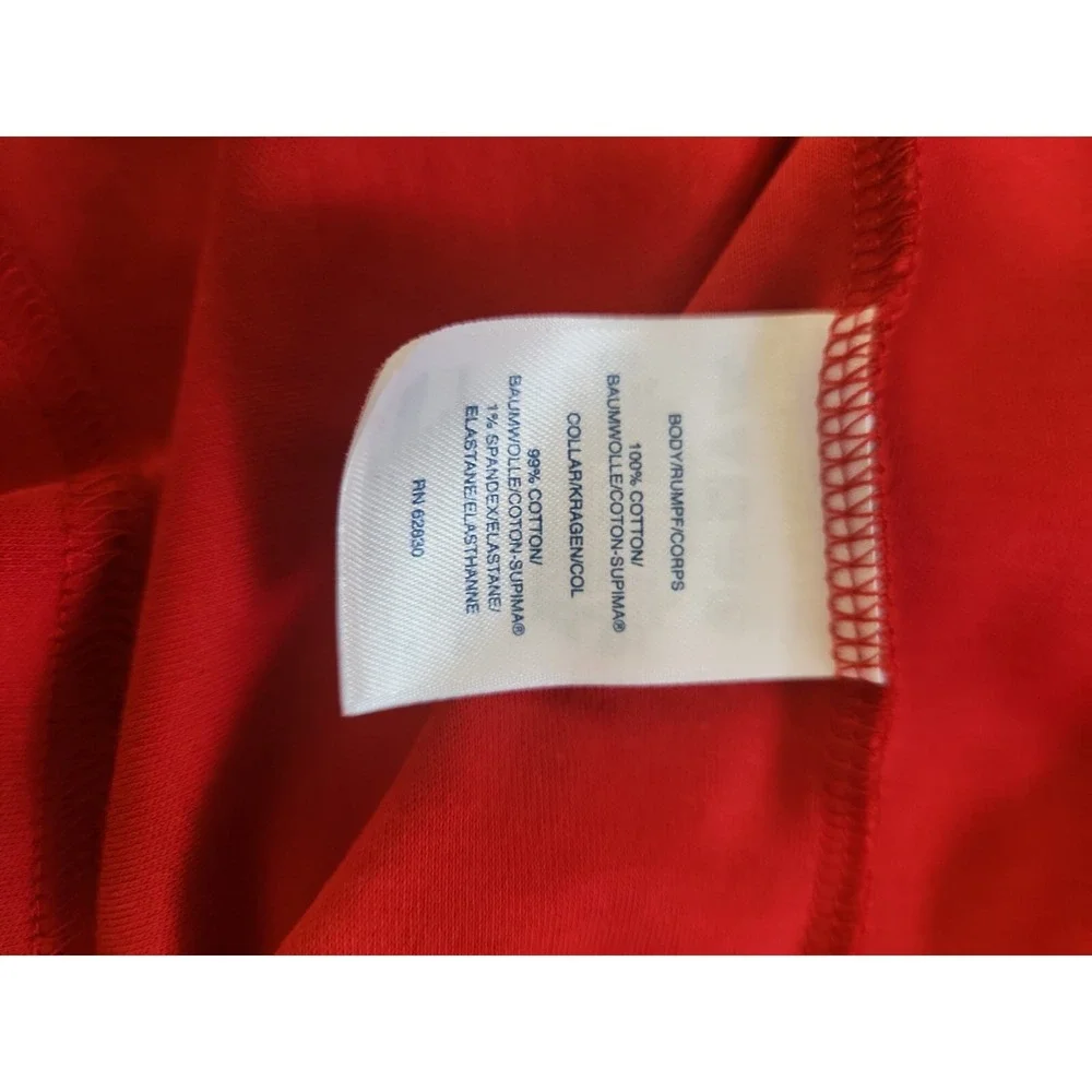 Lands End Traditional Fit Red  Mens Large 42-44  Long Sleeve Polo‎ Shirt